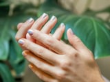 Purple chrome ombre nails